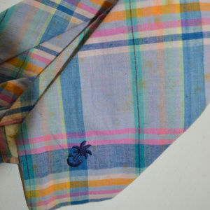 Steve Scheiner Pastel Plaid Neck Tie Tropical